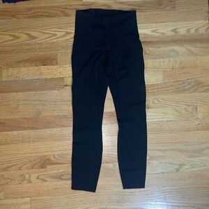 Lululemon high waist leggings with mesh panel.